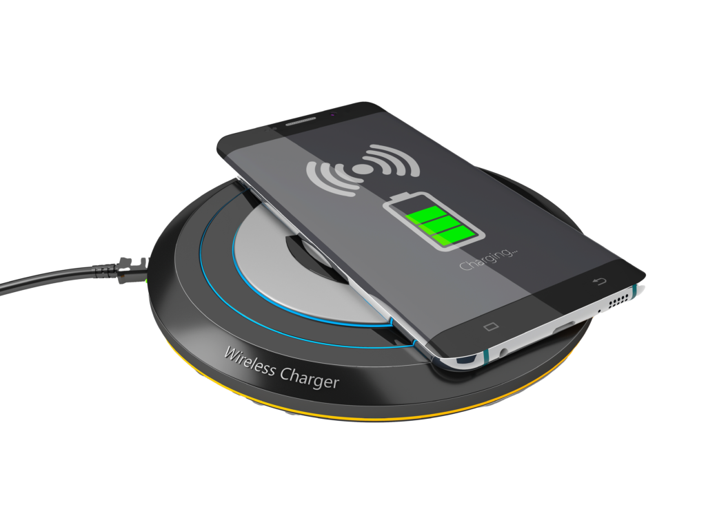 Cell phone charging on a wireless charger