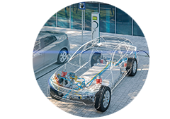 Illustration depicitng see-through vehicle to show advance driver assistance system